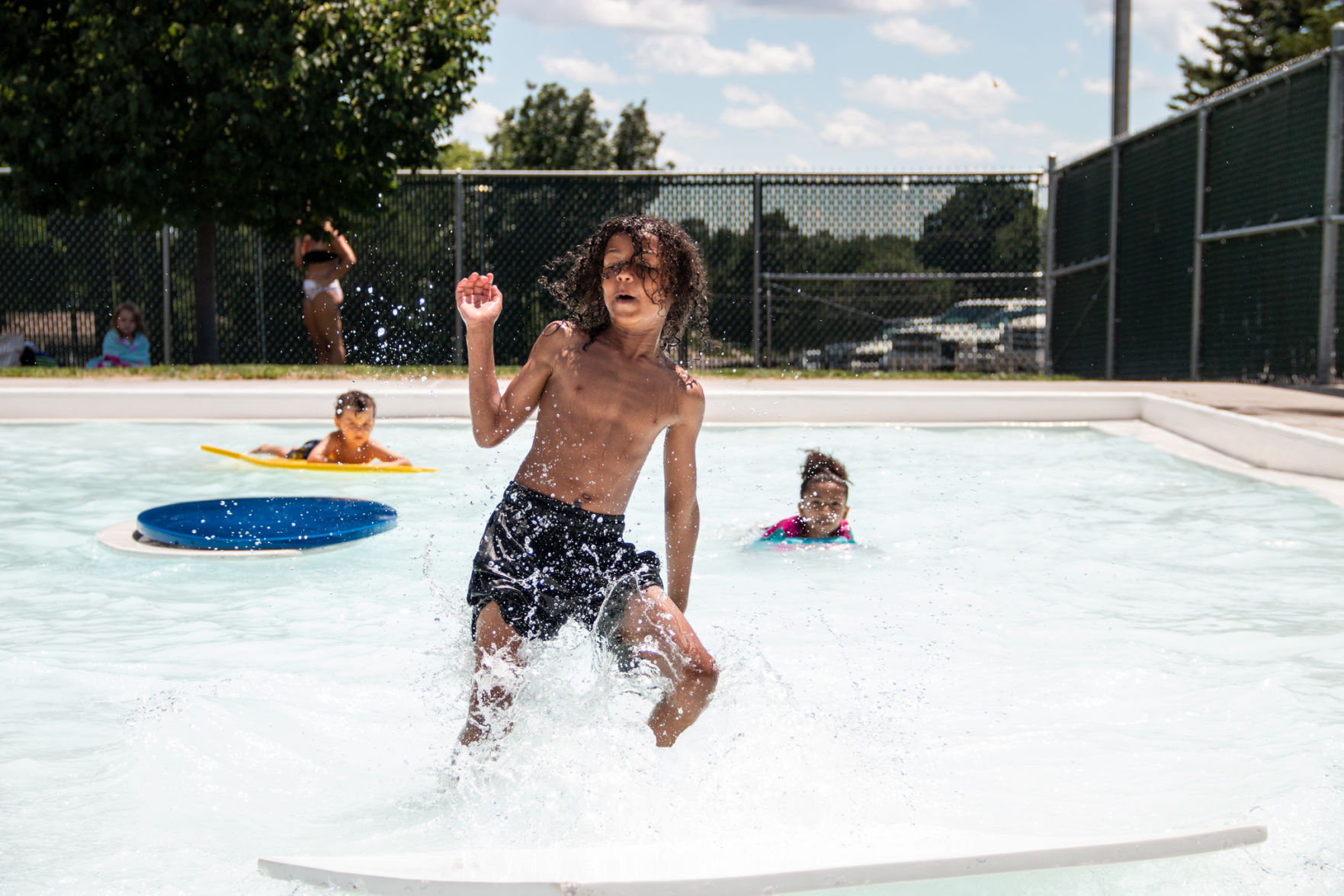 First day of swimming at Harmon Pool
